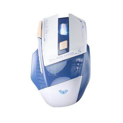 Aula SC550 4800DPI 7 Tuşlu Makrolu 2.4GHz Kablosuz Optik RGB Oyuncu Mouse Mavi - Aula