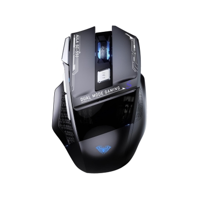 Aula SC550 4800DPI 7 Tuşlu Makrolu 2.4GHz Kablosuz Optik RGB Oyuncu Mouse Siyah - Aula