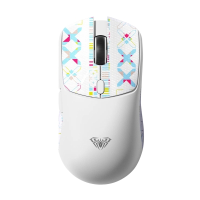 Aula SC580X Lightweight PAW3311 Sensör 10000 DPI 1000Hz Kablolu ve Kablosuz Gaming Oyuncu Mouse Beyaz - 2