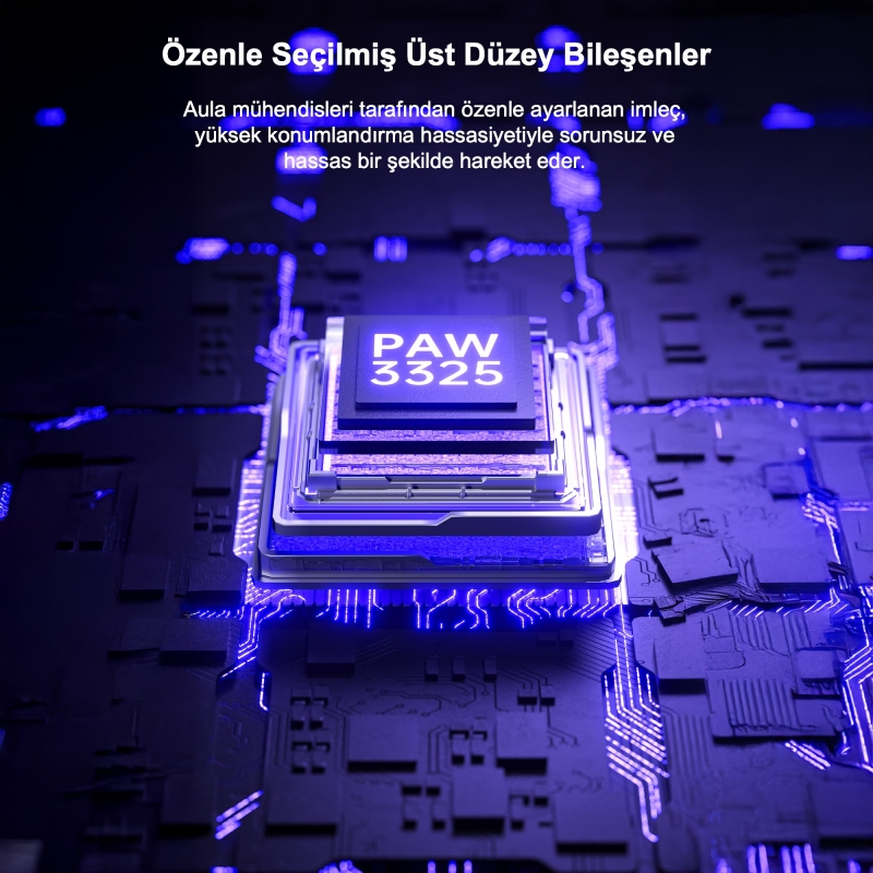 Aula SC580X Lightweight PAW3311 Sensör 10000 DPI 1000Hz Kablolu ve Kablosuz Gaming Oyuncu Mouse Siyah - 8