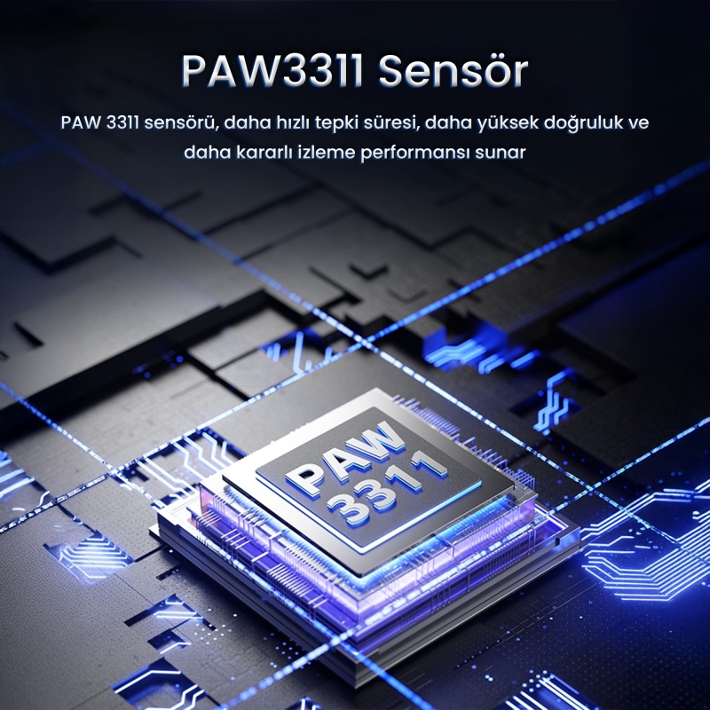 Aula SC590 Pro PAW3311 Sensör 20000 DPI 1000Hz Kablolu ve Kablosuz Gaming Oyuncu Mouse Beyaz - 3