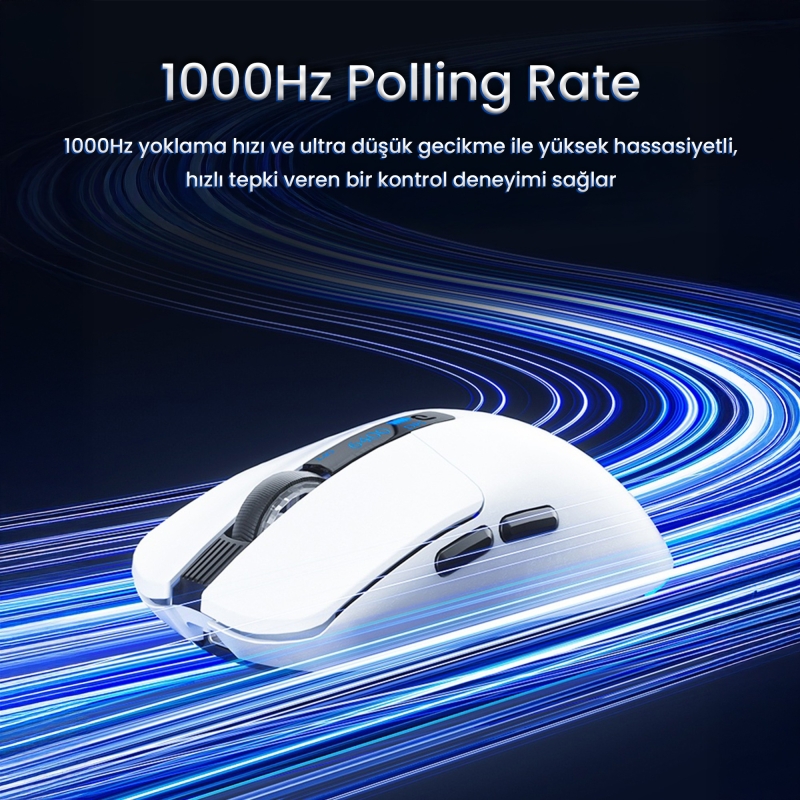Aula SC590 Pro PAW3311 Sensör 20000 DPI 1000Hz Kablolu ve Kablosuz Gaming Oyuncu Mouse Beyaz - 2