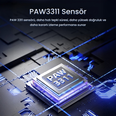 Aula SC590 Pro PAW3311 Sensör 20000 DPI 1000Hz Kablolu ve Kablosuz Gaming Oyuncu Mouse Beyaz - 3