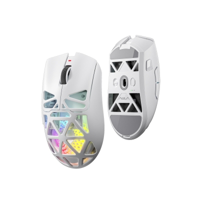 Aula SC620 PAW3311 Sensör 12000 DPI 1000Hz Kablolu ve Kablosuz Gaming Oyuncu Mouse Beyaz - Aula