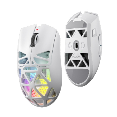 Aula SC620 PAW3311 Sensör 12000 DPI 1000Hz Kablolu ve Kablosuz Gaming Oyuncu Mouse Beyaz - Aula