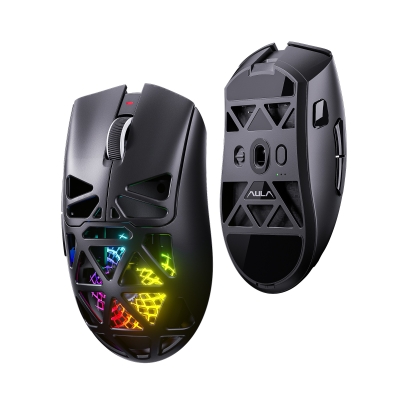 Aula SC620 PAW3311 Sensör 12000 DPI 1000Hz Kablolu ve Kablosuz Gaming Oyuncu Mouse Siyah - Aula