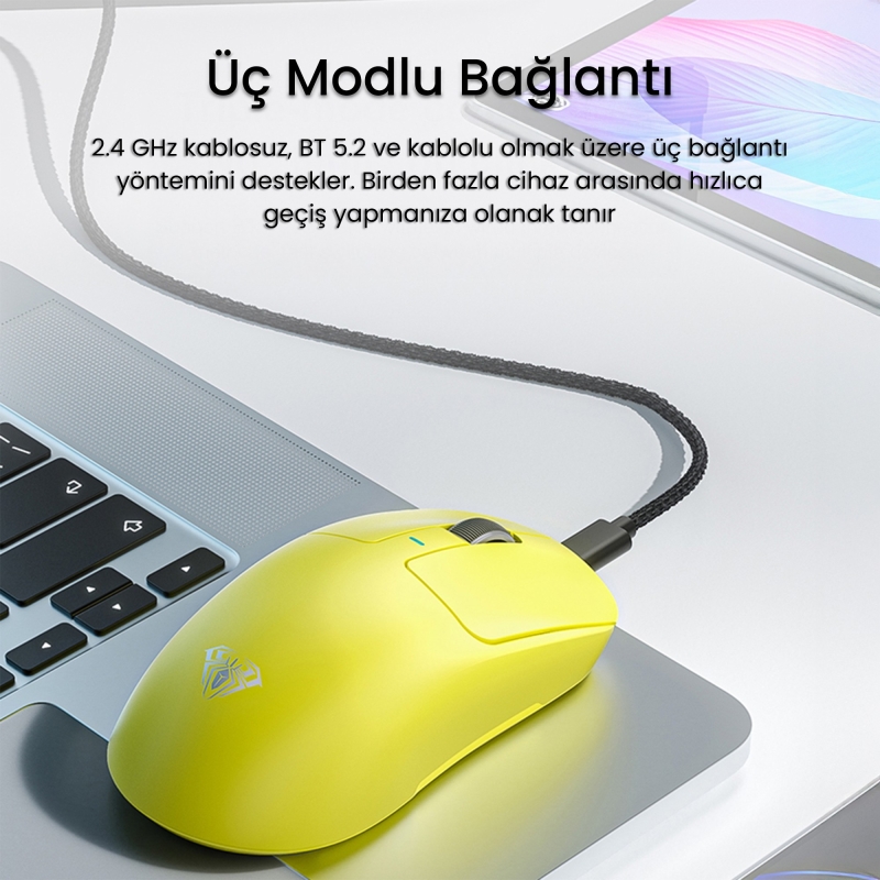 Aula SC680 26000DPI 7 Tuşlu Kablosuz Optik Gaming Oyuncu Mouse Pembe - 5