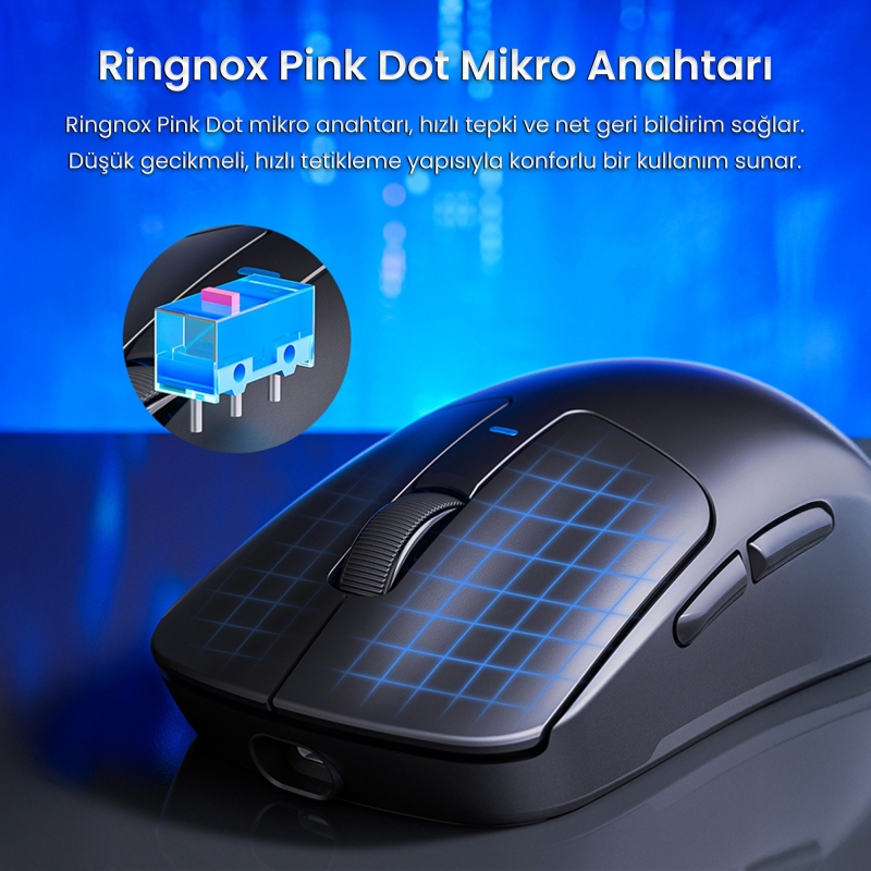Aula SC680 26000DPI 7 Tuşlu Kablosuz Optik Gaming Oyuncu Mouse Pembe - 2