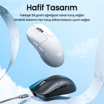 Aula SC680 26000DPI 7 Tuşlu Kablosuz Optik Gaming Oyuncu Mouse Siyah - 4