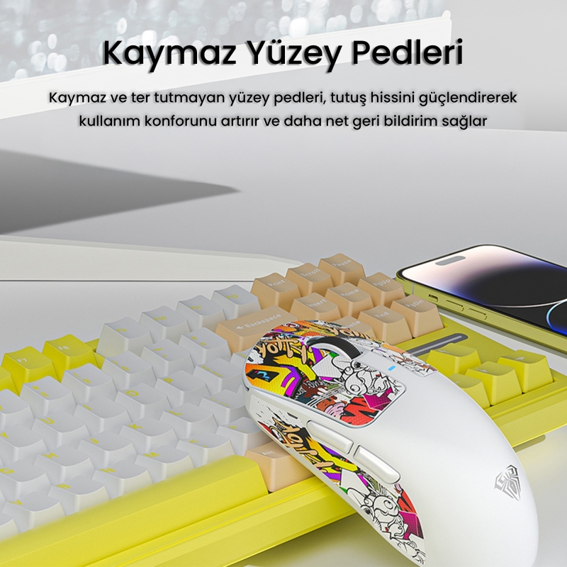 Aula SC680 26000DPI 7 Tuşlu Kablosuz Optik Gaming Oyuncu Mouse Siyah - 6