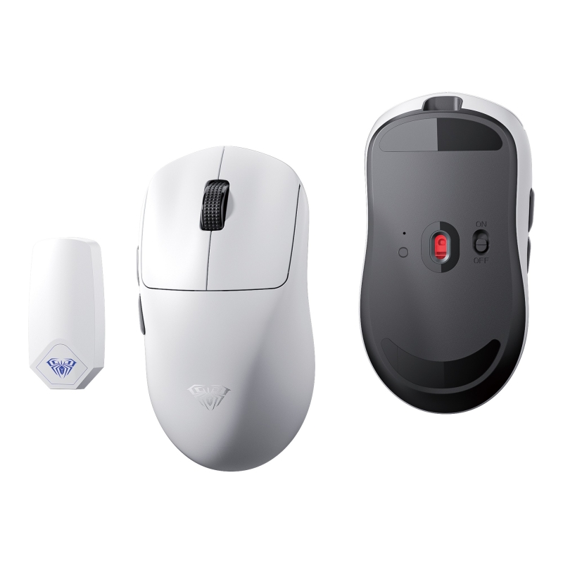 Aula SC800 Lightweight PAW3395 Sensör 26000 DPI 8000Hz Kablolu ve Kablosuz Gaming Oyuncu Mouse Beyaz - 2