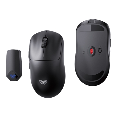 Aula SC800 Lightweight PAW3395 Sensör 26000 DPI 8000Hz Kablolu ve Kablosuz Gaming Oyuncu Mouse Siyah - 2