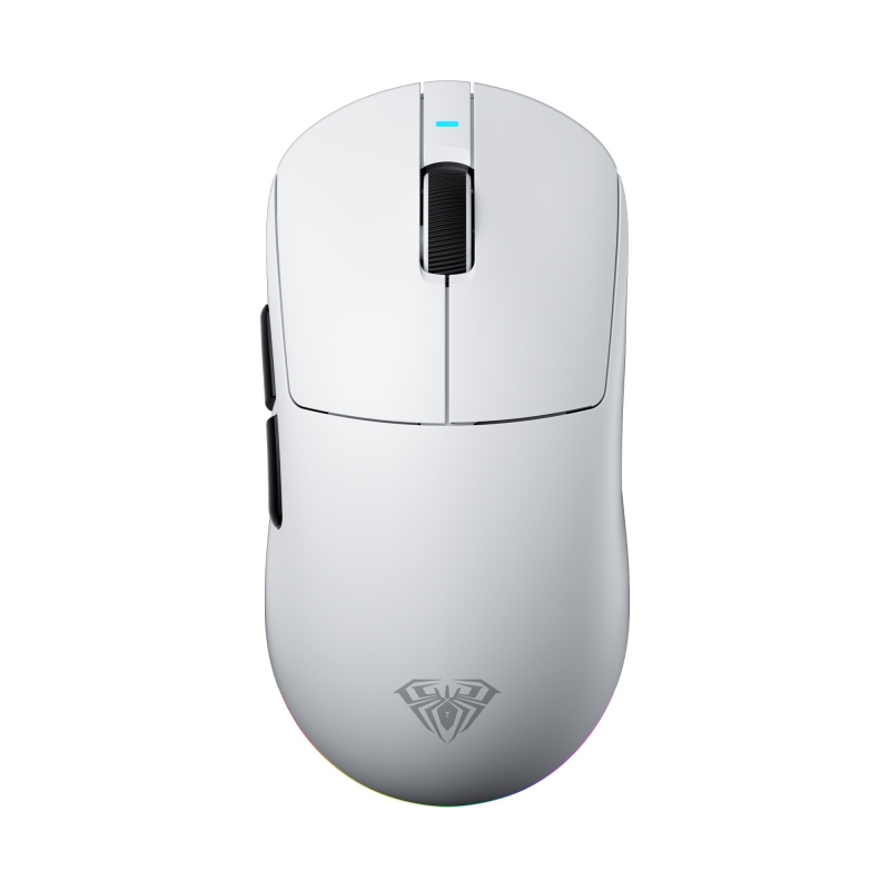 Aula V9 Pro 26000 DPI PAW3395 Sensör 8000Hz Tri-Mode Kablosuz Oyuncu Mouse RGB Omron Switch Lightweight E-Spor Gaming Mouse Beyaz - 1
