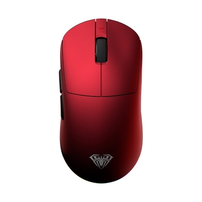 Aula V9 Ultra Plus 42000 DPI PAW3950 Sensör 8000Hz Tri-Mode Kablosuz Oyuncu Mouse RGB Omron Switch Lightweight E-Spor Gaming Mouse Kırmızı - Aula
