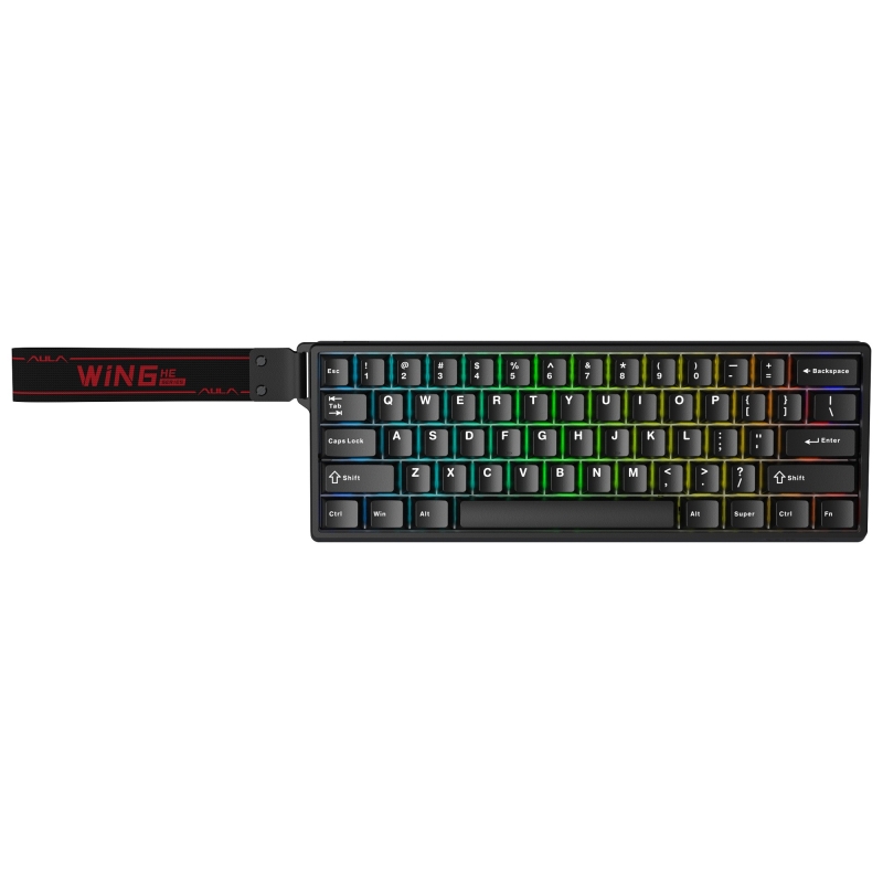 Aula Win60 He Manyetik Klavye Rapid Trigger Graywood Switch 8000Hz RGB TKL Hot Swap Oyuncu Klavyesi Siyah - 4