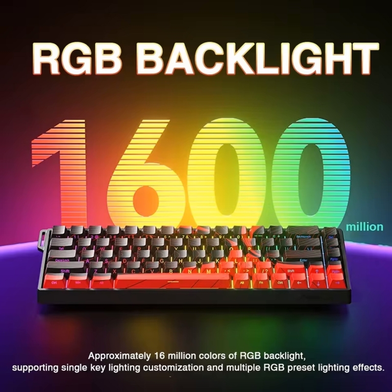 Aula Win60 He Manyetik Klavye Rapid Trigger Graywood Switch 8000Hz RGB TKL Hot Swap Oyuncu Klavyesi Siyah - 5