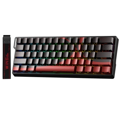 Aula Win60 He Max Manyetik Klavye Rapid Trigger Wing Chun Switch 8000Hz RGB TKL Hot Swap Oyuncu Klavyesi Kırmızı - 1