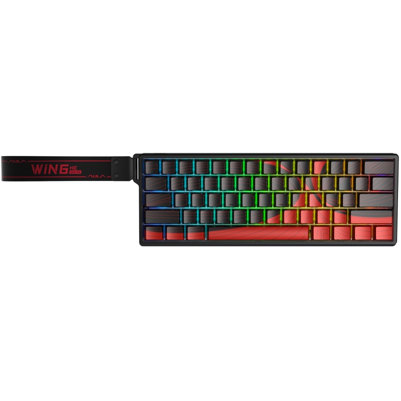 Aula Win60 He Max Manyetik Klavye Rapid Trigger Wing Chun Swtich 8000Hz RGB TKL Hot Swap Oyuncu Klavyesi Kırmızı - 4