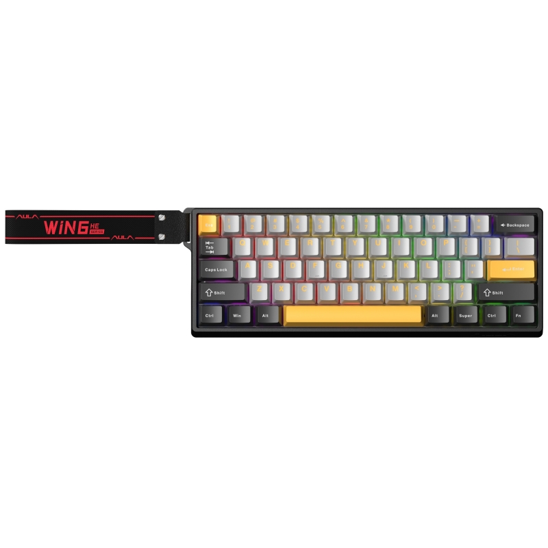 Aula Win60 He Max Manyetik Klavye Rapid Trigger Wing Chun Swtich 8000Hz RGB TKL Hot Swap Oyuncu Klavyesi Sarı - 4
