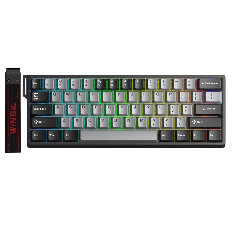 Aula Win60 He Pro Manyetik Klavye Rapid Trigger Xingyi Swtich 8000Hz RGB TKL Hot Swap Oyuncu Klavyesi Gri - 1
