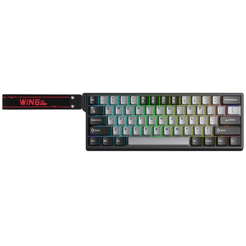Aula Win60 He Pro Manyetik Klavye Rapid Trigger Xingyi Swtich 8000Hz RGB TKL Hot Swap Oyuncu Klavyesi Gri - 4