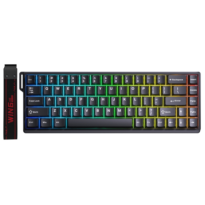 Aula Win68 He Manyetik Klavye Rapid Trigger Graywood Switch 8000Hz RGB TKL Hot Swap Oyuncu Klavyesi Siyah - 1