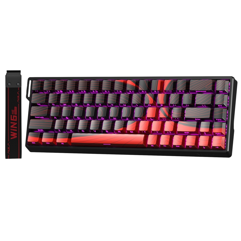 Aula Win68 He Max Manyetik Klavye Rapid Trigger Wing Chun Swtich 8000Hz RGB TKL Hot Swap Oyuncu Klavyesi Kırmızı - 1