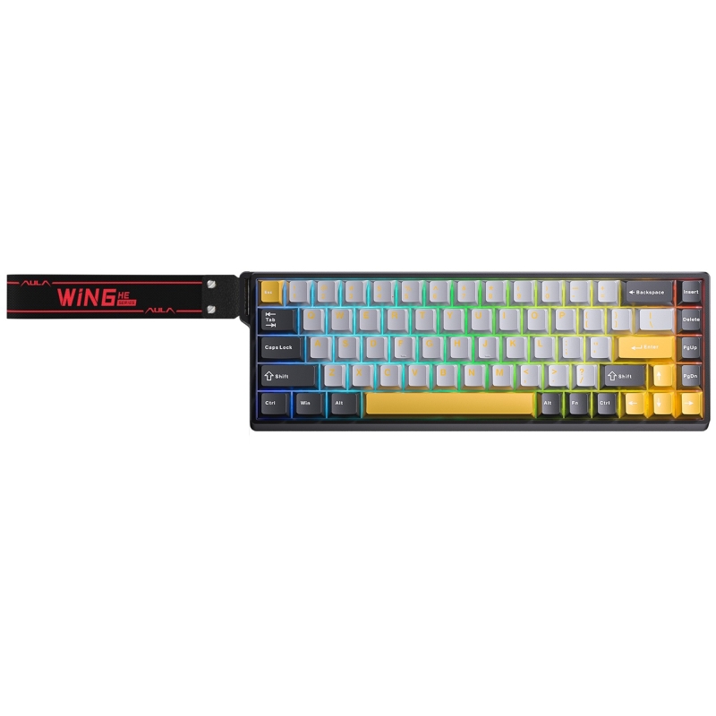 Aula Win68 He Max Manyetik Klavye Rapid Trigger Wing Chun Switch 8000Hz RGB TKL Hot Swap Oyuncu Klavyesi Sarı - 7