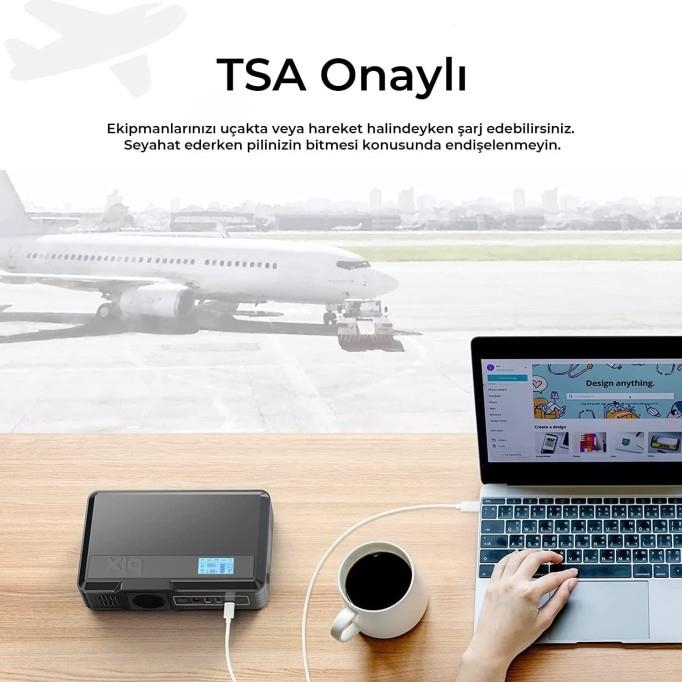 Bix 40000mAh 230V 100W İnverter Powerbank 2*USB 1*Type-C PD Çıkışlı LED Işıklı Şarj İstasyonu - 6
