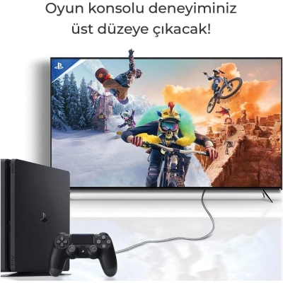 Bix 4K@60Hz 18 Gbps Veri Aktarım Destekli Yüksek Hızlı HDMI 2.0 & Ethernet Kablosu 5 Metre - 4