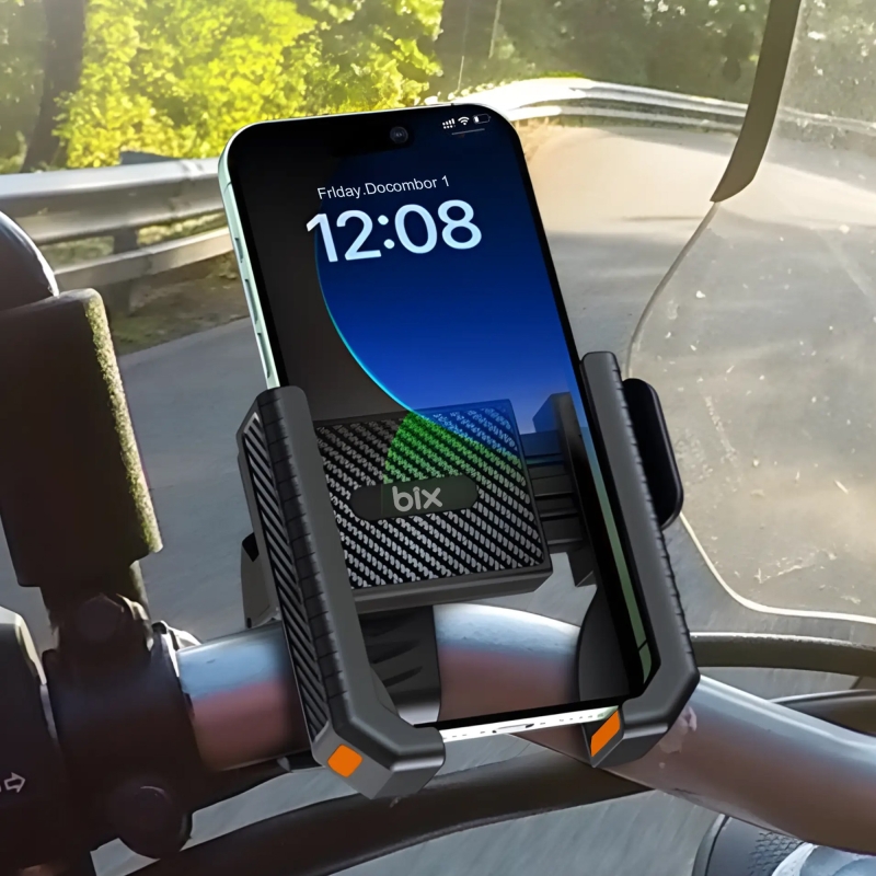 Bix BPH01 360° Dönebilen Gidon Bağlantılı Bisiklet Motosiklet için Esnek ABS 4-7.8″ inç Telefon Tutucu - 7