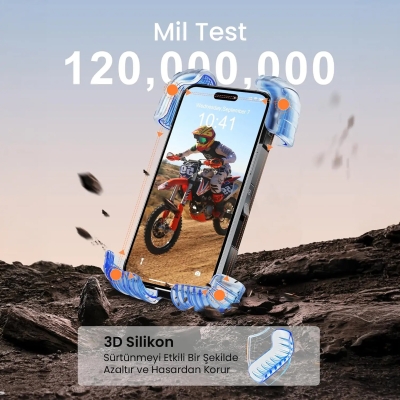 Bix BPH02 360° Derece Ayarlanabilen Gidon Bağlantılı Bisiklet Motosiklet için ABS 4-7.8″ inç Telefon Tutucu - 8