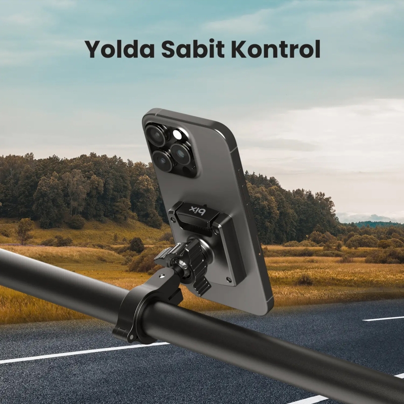 Bix BPH06 Gidon Bağlantılı 360° Derece Ayarlanabilir Hızlı Kilit Özellikli Motosiklet Bisiklet Telefon Tutucu - 4