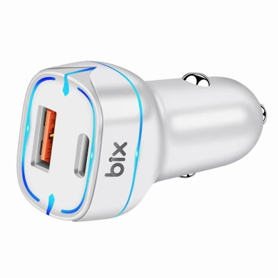 Bix BX-CCP36WT 36W QC 3.0 USB PD Araç İçi Hızlı Şarj Adaptörü Beyaz - Bix