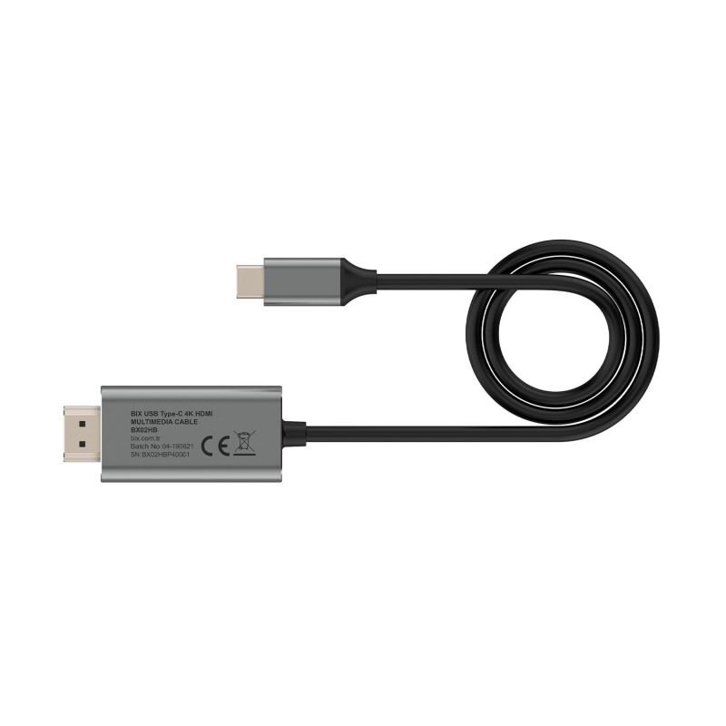 Bix BX02HB Type-C to HDMI 4K 30Hz Multimedya Ses ve Görüntü Aktarım Kablosu 1.8 Metre - 3