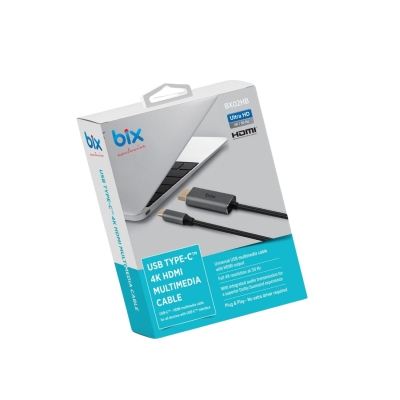 Bix BX02HB Type-C to HDMI 4K 30Hz Multimedya Ses ve Görüntü Aktarım Kablosu 1.8 Metre - 5