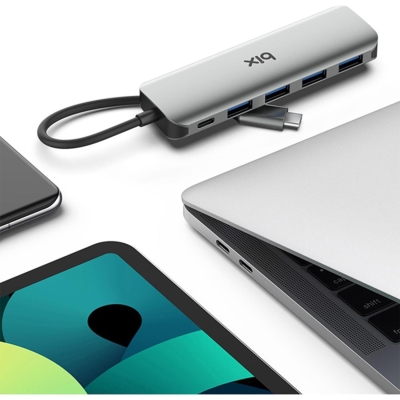 Bix BX07HB Type-C to Type-C 4 Portlu USB 3.0 PD Çoklayıcı Dönüştürücü Adaptör - 2