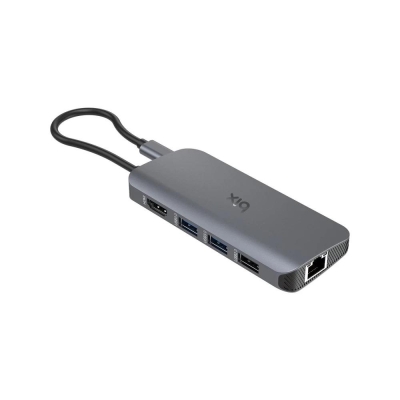 Bix BX10HB Pro Type-C to 4K 60Hz HDMI 3*USB 3.2 Gigabit Ethernet PD 100W Micro SD Kart Okuyucu Çoklayıcı Hub - Bix