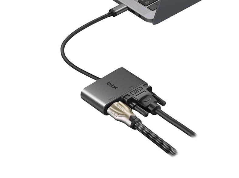 Bix BX14HB Type-C 3.1 to 4K 30Hz HDMI ve VGA Dönüştürücü Adaptör - 3