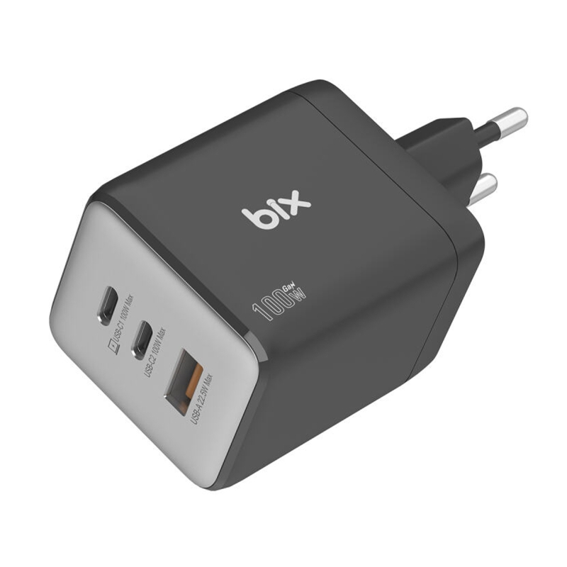 Bix BX3P102G 100W 3 Portlu 2C1A GaN Şarj Aleti iPhone & Macbook & Android Uyumlu Type-C Hızlı Şarj Cihazı - 7