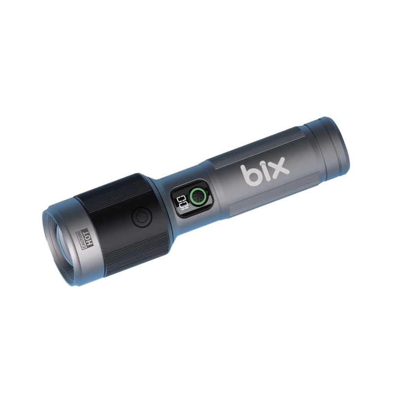 Bix BX5101FL 2300 Lümen 60W Led El Feneri Teleskopik Zoom Metal Gövdeli Şarj Edilebilir 850 Metre Uzun Menzilli Flashlight - 1