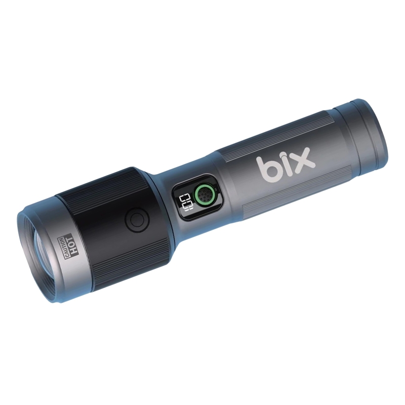 Bix BX5101FL 2300 Lümen 60W Led El Feneri Teleskopik Zoom Metal Gövdeli Şarj Edilebilir 850 Metre Uzun Menzilli Flashlight - 1