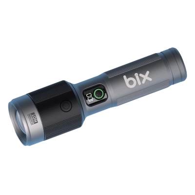 Bix BX5101FL 2300 Lümen 60W Led El Feneri Teleskopik Zoom Metal Gövdeli Şarj Edilebilir 850 Metre Uzun Menzilli Flashlight - Bix