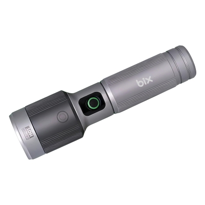 Bix BX5141FL 1450 Lümen 30W Led El Feneri Teleskopik Zoom Sos Modlu Metal Gövdeli Şarj Edilebilir Uzun Menzilli Flashlight - Bix