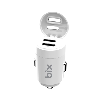 Bix BXCC65C 65W Çift Portlu PD 3.0 Type-C Araç Şarj Cihazı Beyaz - 7