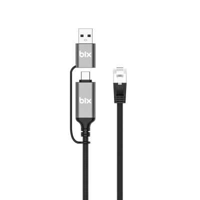 Bix C6AC15 2in1 USB-A & Type-C to RJ45 1000Mbps Gigabit Ethernet Dönüştürücü CAT6 Kablo 1.5 Metre - 7