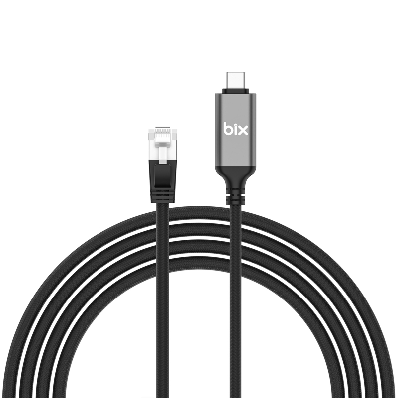 Bix C6C01 USB-C to RJ45 1000Mbps Gigabit Ethernet Dönüştürücü CAT6 Kablo 1 Metre - 1