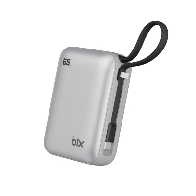 Bix PB120 20000mAh 65W Type-C PD Kompakt Tasarımlı Dijital Göstergeli Powerbank Taşınabilir Hızlı Şarj Cihazı Gümüş - 8