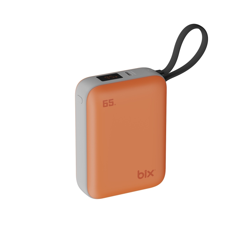 Bix PB120 20000mAh 65W Type-C PD Kompakt Tasarımlı Dijital Göstergeli Powerbank Taşınabilir Hızlı Şarj Cihazı Turuncu - 1