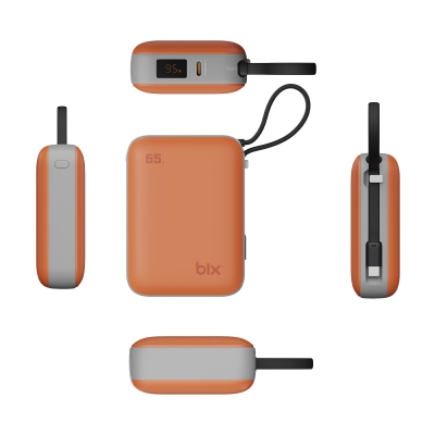 Bix PB120 20000mAh 65W Type-C PD Kompakt Tasarımlı Dijital Göstergeli Powerbank Taşınabilir Hızlı Şarj Cihazı Turuncu - 9